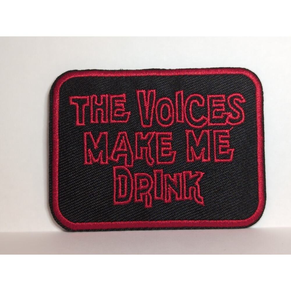 New "VOICES MAKE ME" Iron-on/Sew-on Motorcycle Patch Black Embroidered